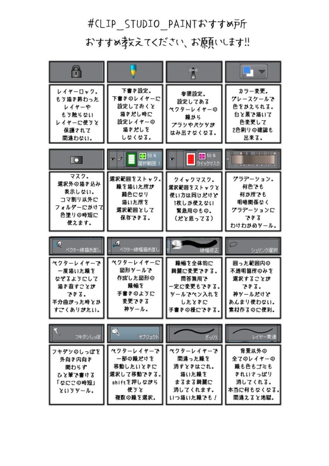 クリスタの便利機能の使い方 マスク グラデーション レイヤーロックなどをご紹介 お絵かき図鑑