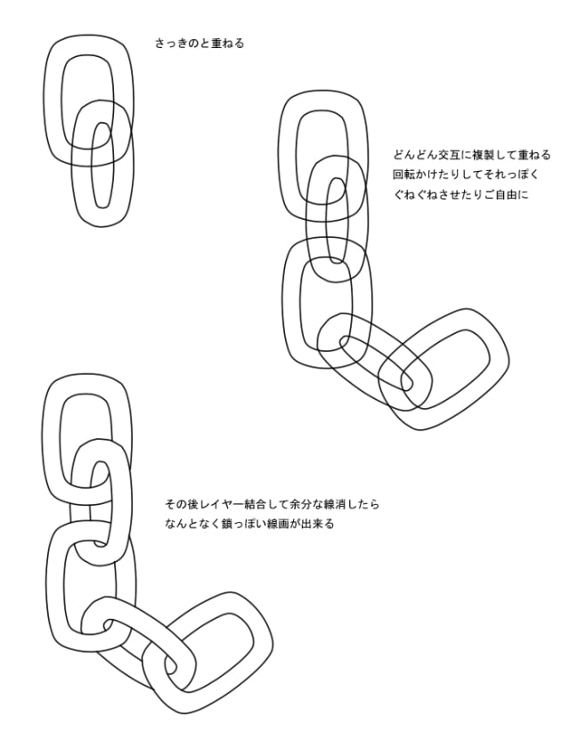 Saiを使った鎖の描き方 イラストメイキング お絵かき図鑑