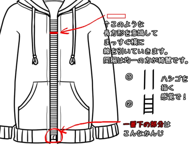 ファスナー ジッパー の描き方 簡単に描ける手順やカスタムブラシを紹介 お絵かき図鑑