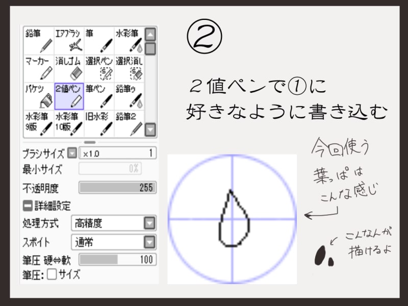 Sai 葉っぱの描き方 ブラシをカスタマイズして描く手順を解説 お絵かき図鑑