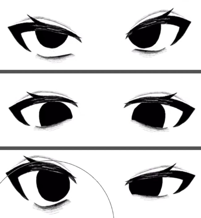 ゆがみペンでまぶたをなぞる