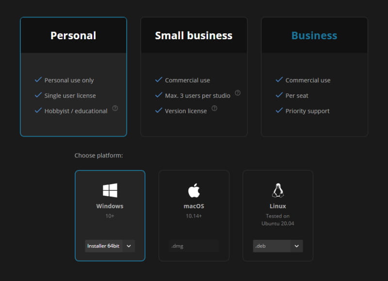 使用目的／OSを選択する