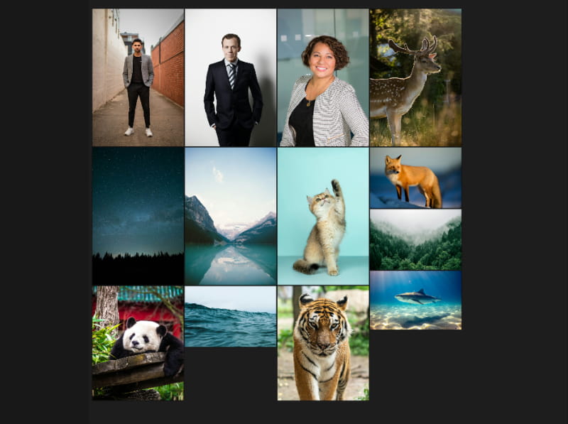 キャンバス内の画像が整頓される