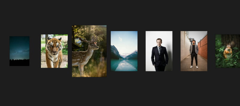 キャンバス内の画像が整列する