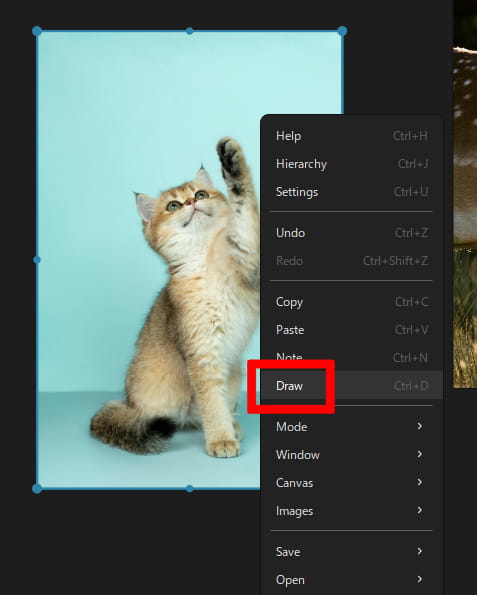 描画モードに入る