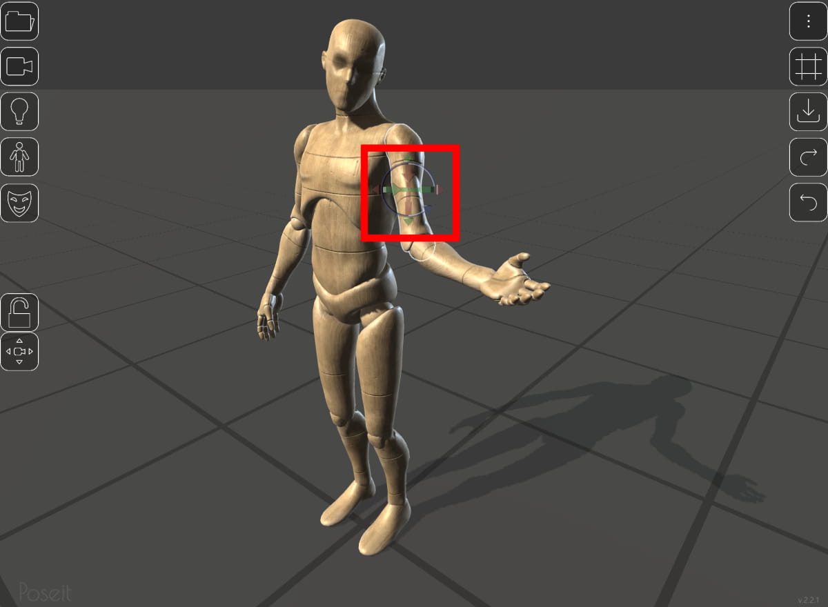 マネキンのポーズを変える