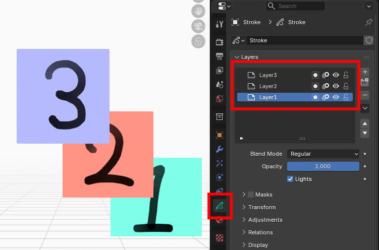 レイヤーを分けて絵を描く