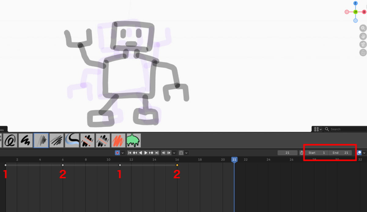 キーフレームを複製する