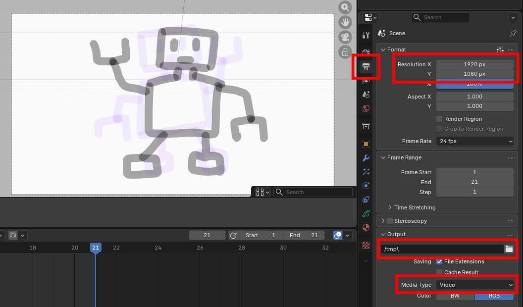 カメラとファイル出力の設定をする